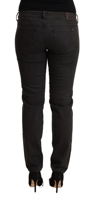 Black Low Waist Skinny Denim Cotton Jeans