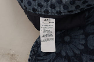 Blue Floral High Waist Skinny Denim Jeans