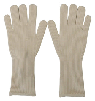 White Cashmere Knitted Hands Mitten Mens Gloves