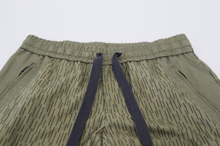 Green Striped Cargo Zipper Leg Men Trouser Pants