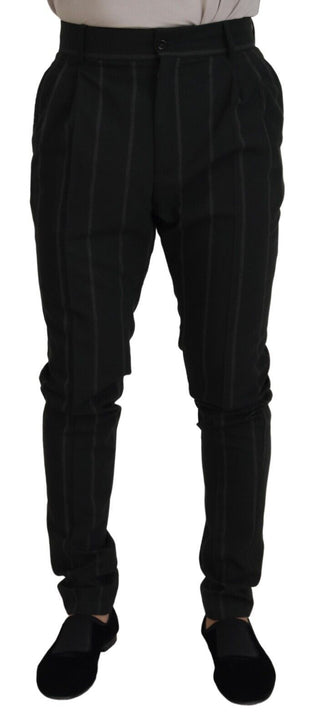 Black Striped Men Trousers Cotton Pants