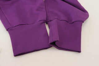 Purple Cotton Cargo Sweatpants Jogging Pants