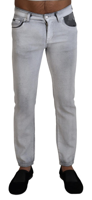 Gray Washed Skinny Men Denim Jeans