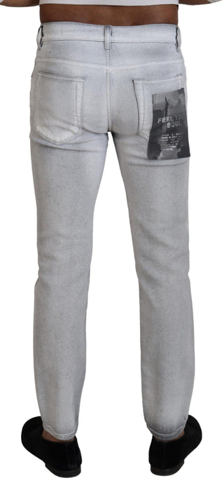 Gray Washed Skinny Men Denim Jeans