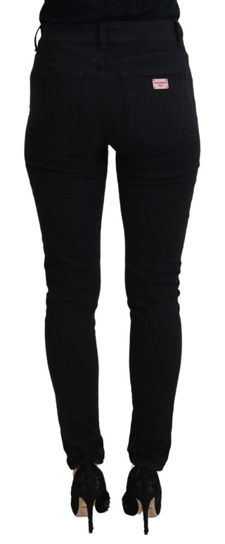 Black Cotton High Waist Casual Denim Jeans