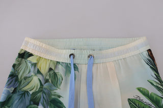 White Floral Printed Men Jogger Pants