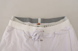 White Cotton Logo Mens Jogger Pants