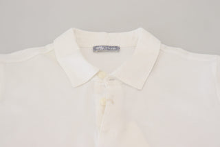 White Cotton Collared Short Sleeves Polo T-shirt