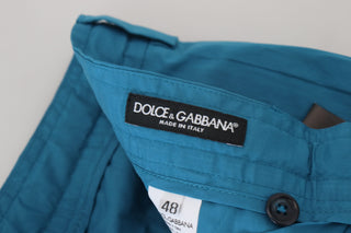 Blue Cotton Chinos Trousers Pants