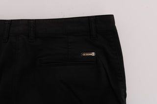 Black Cotton Stretch Chinos Pants