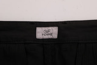 Black Cotton Stretch Chinos Pants