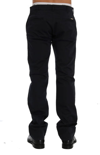 Blue Cotton Stretch Chinos Pants