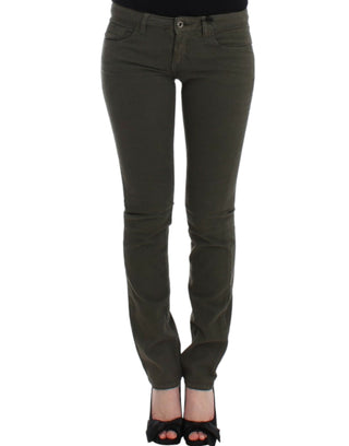 Green slim leg jeans