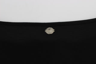 Black Modal Silk Shift Knee Dress