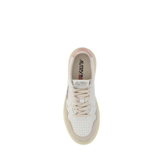 White Leather Low Top Sneakers