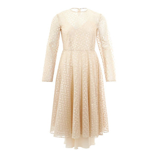 Beige Cotton Cocktail Dress