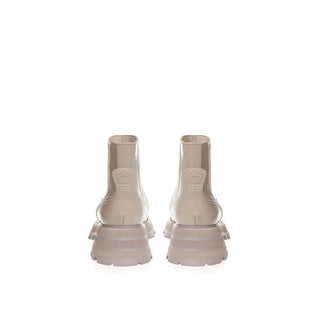 Beige Leather Chelsea Boots