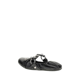 Black Calf Leather Bos Taurus Ballet Flats