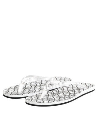Black White Logo Beachwear Flats Slipper Shoes