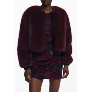 Red Polyester Women Jacket