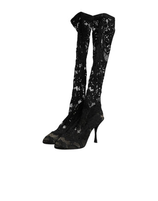 Black Pumps Taormina Lace Socks Boots Shoes