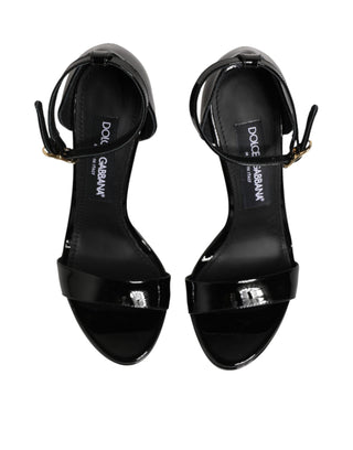 Black Leather Platform Keira Sandals Shoes
