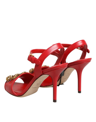 Red Leather DG AMORE Heels Sandals Shoes