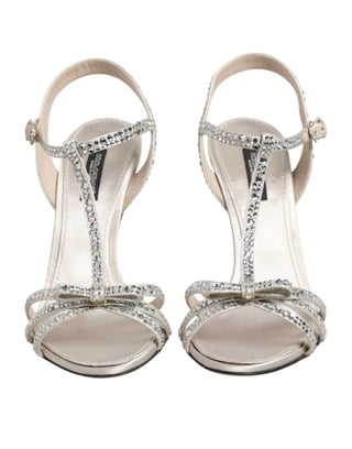 Silver Strass Ankle Strap Heels Sandals Shoes