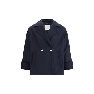 Blue Fleece Wool Coat