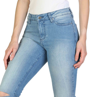 Light blue denim jeans.