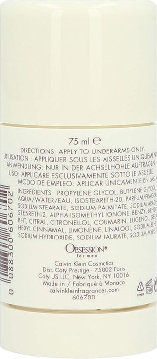 Calvin Klein Obsession for Men g Deodorant Stick 75ml