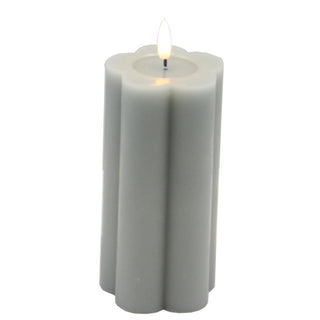 Luxe Collection Natural Glow 2.75x5 Grey Pillar LED Candle