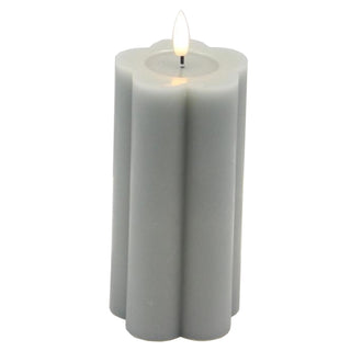 Luxe Collection Natural Glow 2.75x6 Grey Pillar LED Candle