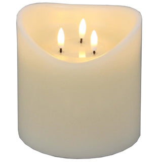 Luxe Collection Natural Glow 6x6 Cream Melted LED Candle
