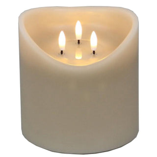 Luxe Collection Natural Glow 6x6 Taupe Melted LED Candle