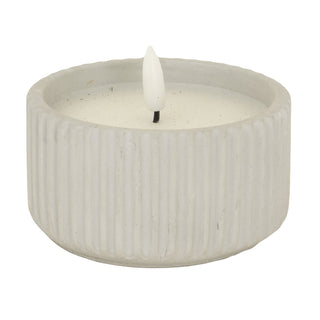 Luxe Collection Natural Glow Chalk Ribbed Small Led Candle