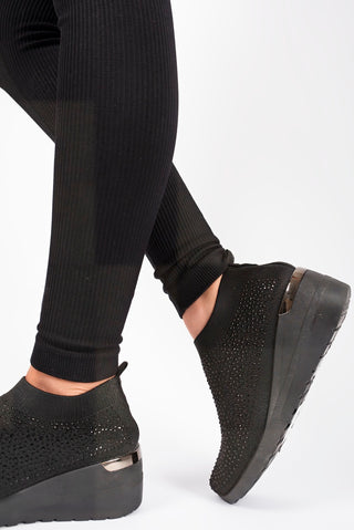 Embellished Wedge Sock Trainers