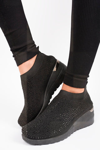 Embellished Wedge Sock Trainers