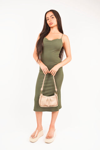 Spaghetti Strap Bodycon Midi Dress