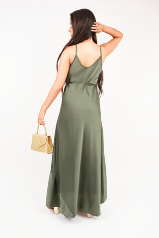 Strappy Maxi Dress with Feather Tie Waist