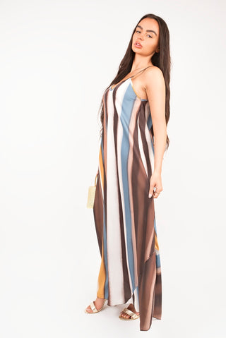 Strappy Printed Maxi Dress