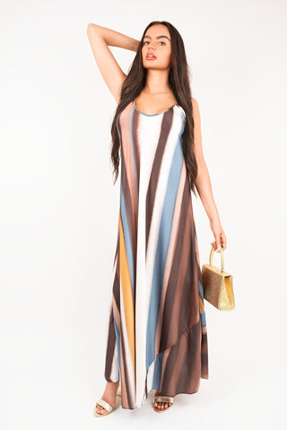 Strappy Printed Maxi Dress