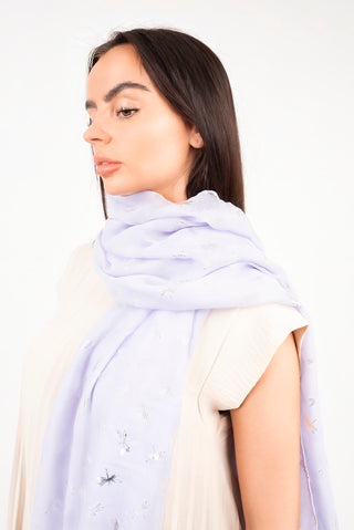 Metallic Dragonfly Print Lightweight Scarf