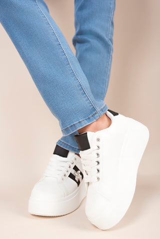 Chunky Glitter Detail Trainers with Bee Charm