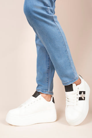 Chunky Glitter Detail Trainers with Bee Charm