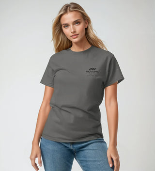 Join The Set Look Photogenic Black Logo T-Shirt - Charcoal