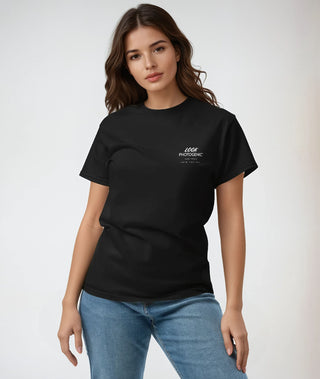 Join The Set Look Photogenic White Logo T-Shirt - Black