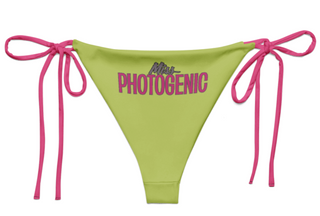All-over print recycled string bikini bottom Miss Photogenic