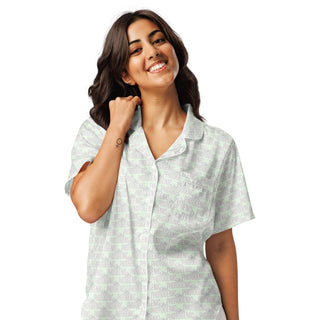 Bold Logo Print Pyjama Shirt - Mint Miss Photogenic