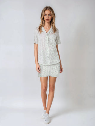 Bold Logo Print Pyjama Shirt - Mint Miss Photogenic